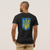 Ukrainische Flagge und Wappen Tryzub  T-Shirt (Schwarz voll)