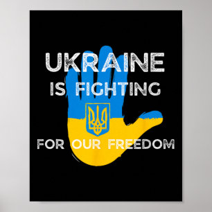 Ukrainische Flagge Unterstützendes Design Ukraine  Poster