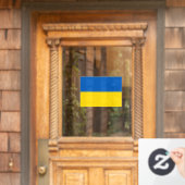 Ukrainische Flagge. Unterstützung für die Ukraine Fensteraufkleber (Haustür)
