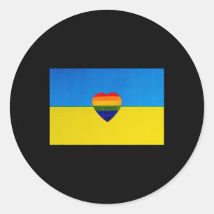 Ukrainische Flagge Unterstützung Ich stehe mit der Runder Aufkleber