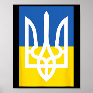 Ukrainische Flagge Vintage Heritage Poster