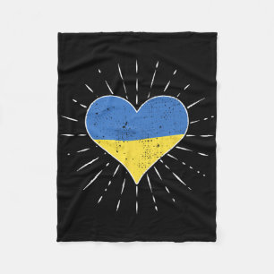 Ukrainische Flagge Vintage Herz Ukraine Fan Retro  Fleecedecke