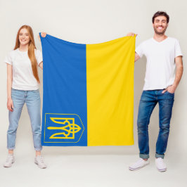 Ukrainische Flagge Wappen Patriotisch Ukrainisch Fleecedecke