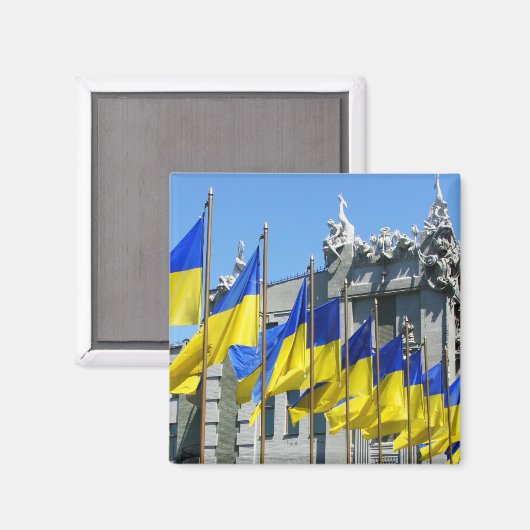 ukrainische Flaggen Magnet (Vorderseite/Rückseite)