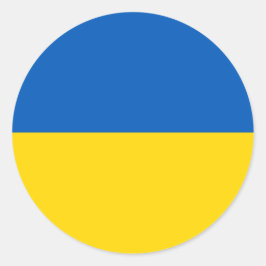 Ukrainische Flaggenfarben Runder Aufkleber