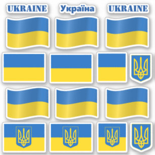 Ukrainische Flaggenkleber & Ukraine / У р а к н ї  Aufkleber