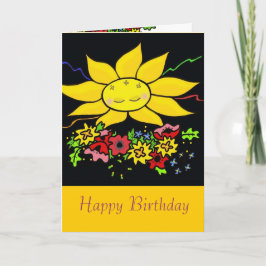 Ukrainische Folk Art Sun Happy Birthday Karte
