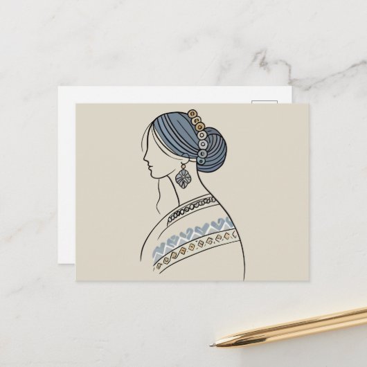 Ukrainische Folkkunst Postkarte (Vorderseite/Rückseite Beispiel)