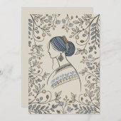 Ukrainische Folklorekunstkarte - Blumendesign Feiertagskarte (Vorne/Hinten)