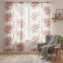 Ukrainische Folkstickerei Rustikaler Vorhang