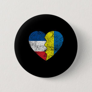 Ukrainische Französische Flaggen Herz Frankreich U Button