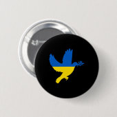 Ukrainische Friedens Taube Button (Vorne & Hinten)