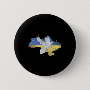 Ukrainische Friedens Taube Flagge Farben Blau Gelb Button
