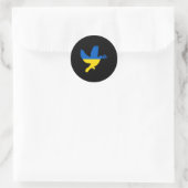 Ukrainische Friedens Taube Runder Aufkleber (Tasche)