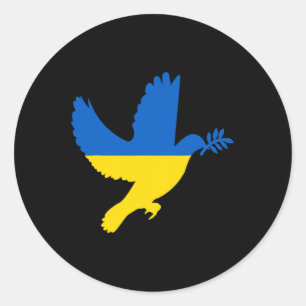 Ukrainische Friedens Taube Runder Aufkleber