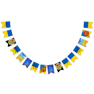ukrainische FRIEDENSflaggen Wimpelkette