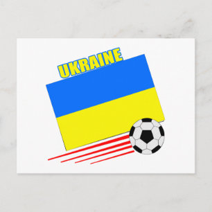 Ukrainische Fußballmannschaft Postkarte