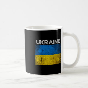 Ukrainische gelb-blaue Flagge mit dem Wort Ukraine Kaffeetasse