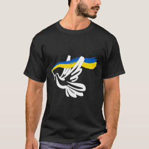Ukrainische gelb-blaue Flagge mit weißer Taube unt T-Shirt