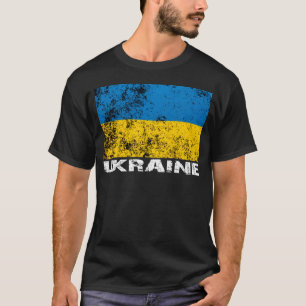 ukrainische Grunge-Fahne T-Shirt