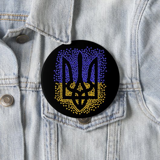 Ukrainische heraldry trident tryzub streut Sterne Button (Beispiel)