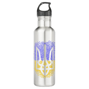 Ukrainische heraldry trident tryzub streut Sterne Edelstahlflasche