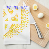 Ukrainische heraldry trident tryzub streut Sterne Geschirrtuch (Viertel Falte)