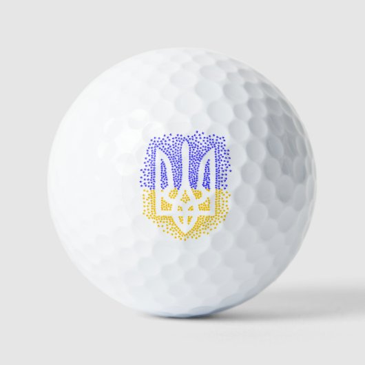 Ukrainische heraldry trident tryzub streut Sterne Golfball (Vorderseite)