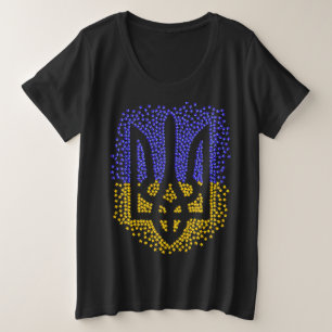 Ukrainische heraldry trident tryzub streut Sterne Große Größe T-Shirt