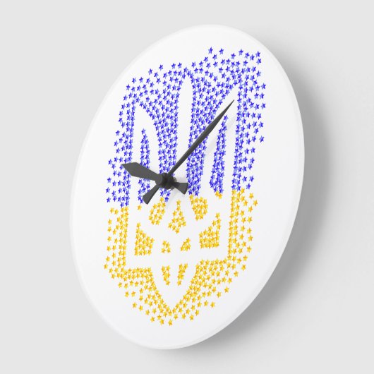 Ukrainische heraldry trident tryzub streut Sterne Große Wanduhr (Winkel)