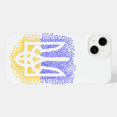Ukrainische heraldry trident tryzub streut Sterne iPhone Hülle (Rückseite (Horizontal))