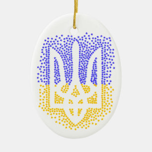 Ukrainische heraldry trident tryzub streut Sterne Keramik Ornament