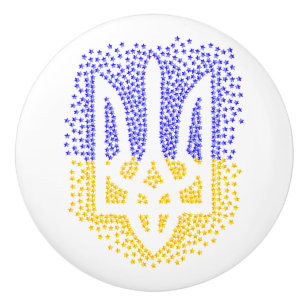 Ukrainische heraldry trident tryzub streut Sterne Keramikknauf