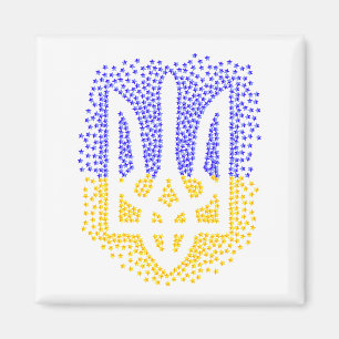 Ukrainische heraldry trident tryzub streut Sterne Magnet