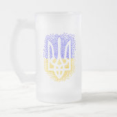 Ukrainische heraldry trident tryzub streut Sterne Mattglas Bierglas (Links)