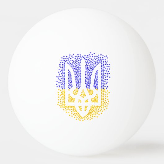 Ukrainische heraldry trident tryzub streut Sterne Tischtennisball (Vorderseite)