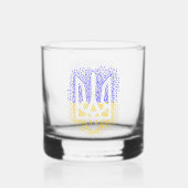 Ukrainische heraldry trident tryzub streut Sterne Whiskyglas (Rückseite)