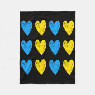 Ukrainische Herzen unterstützen die Ukraine Blau G Fleecedecke