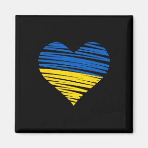 Ukrainische Herzflagge Farben Blau Gelb Ukraine Fr Magnet