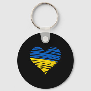 Ukrainische Herzflagge Farben Blau Gelb Ukraine Fr Schlüsselanhänger