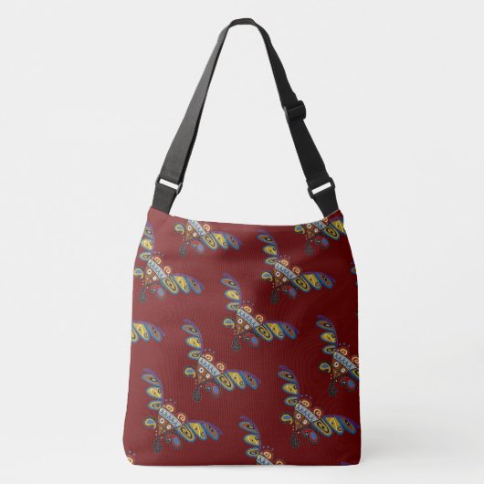 Ukrainische Herzkunst Tragetaschen Mit Langen Trägern (Vorderseite)