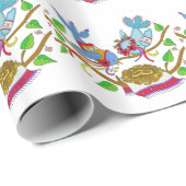 Ukrainische Hochzeits-Vogel-Volkskunst Geschenkpapier (Rolleneckpunkt)