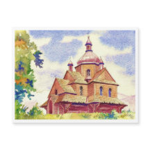 Ukrainische Holzkirche Vintage Farbe