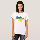 Ukrainische Karte blau/gelb farbiger Text Ukraine T-Shirt (Vorne ganz)