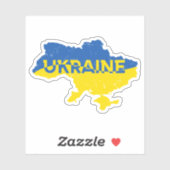 Ukrainische Karte in Blau und Gelb Aufkleber (Blatt)