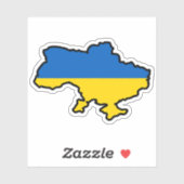 Ukrainische Karte in Blau und Gelb Aufkleber (Blatt)