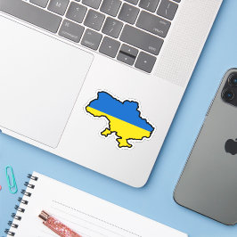 Ukrainische Karte in Blau und Gelb Aufkleber