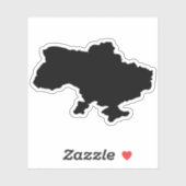 Ukrainische Karte in schwarzer Farbe Aufkleber (Blatt)