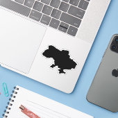 Ukrainische Karte in schwarzer Farbe Aufkleber (Laptop mit iPhone)