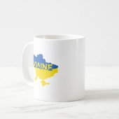 Ukrainische Karte mit Inschrift Ukraine. Ukraine Kaffeetasse (Vorderseite Links)